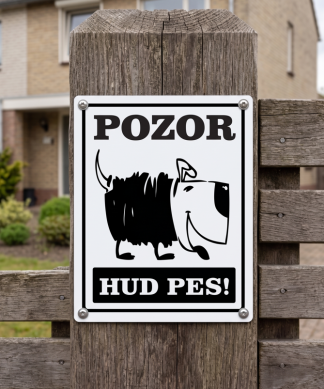 Tabla pozor hud pes